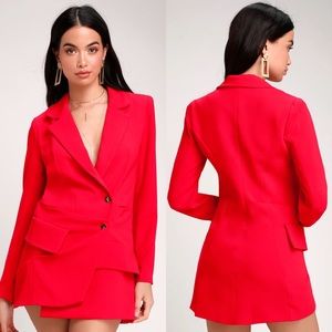 LULUS Hot Shot Red Blazer Dress